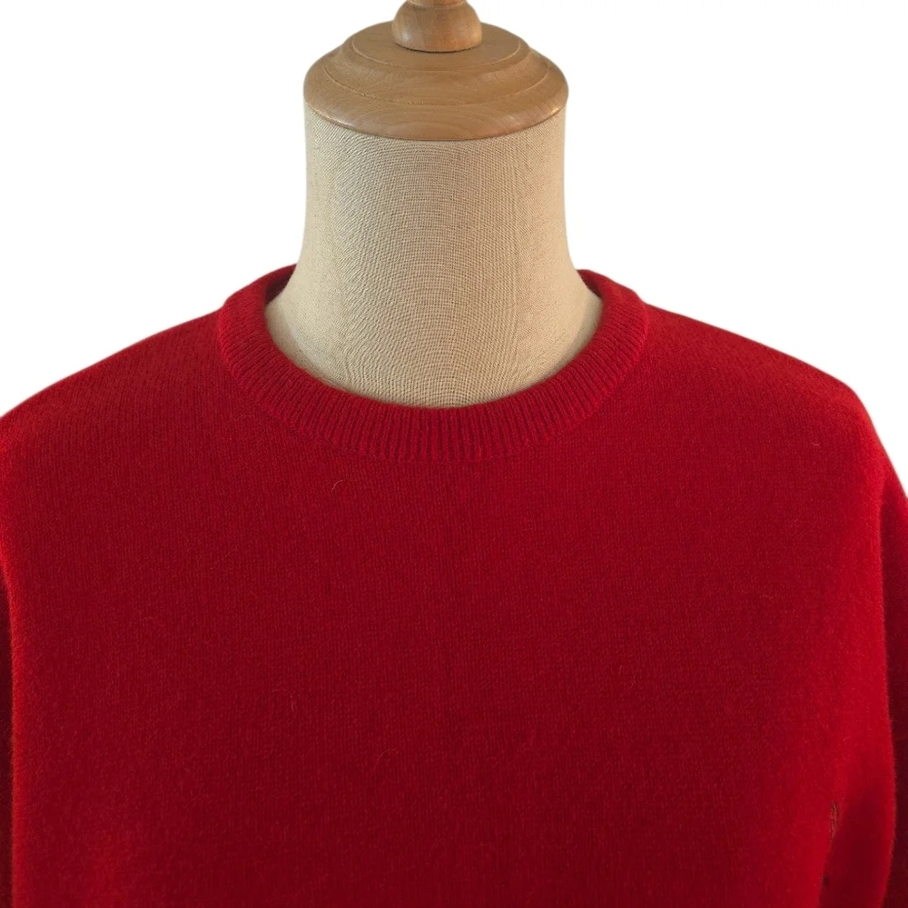 Pringle Of Scotland Vintage Red Wool Embroidered Golf Sweater